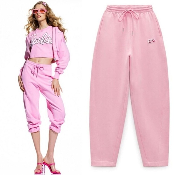 Barbie NWTBarbie Zara pink woman’s sweatpants Sz Medium - Picture 1 of 15